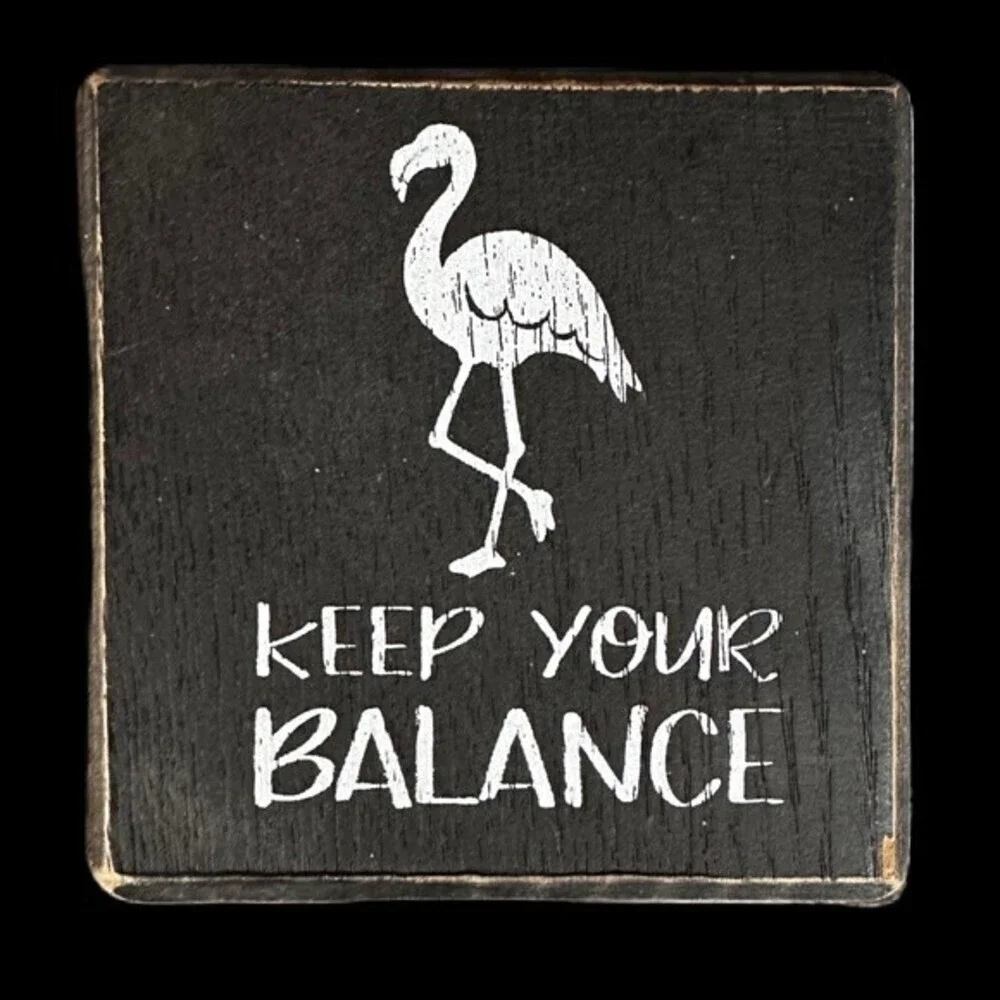 Rustic Wooden Inspirational Fun Saying‎ Block Desk Home Decor Sign